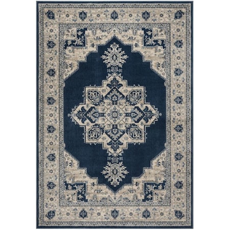 Safavieh 4 x 6 ft. Brentwood 865N Power Loomed Rectangle Area Rug Navy & Cream BNT865N-4